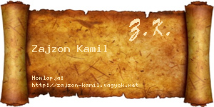 Zajzon Kamil névjegykártya